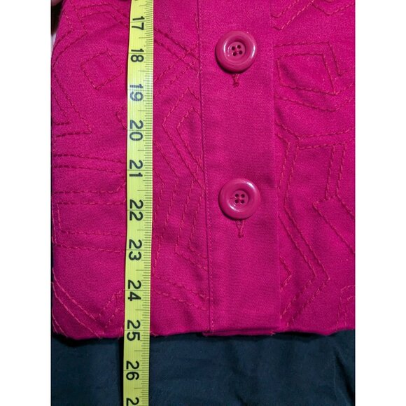 Coldwater Creek Women's 16 Blazer Jacket embroidered Red Business Academia Cotto - Picture 11 of 11